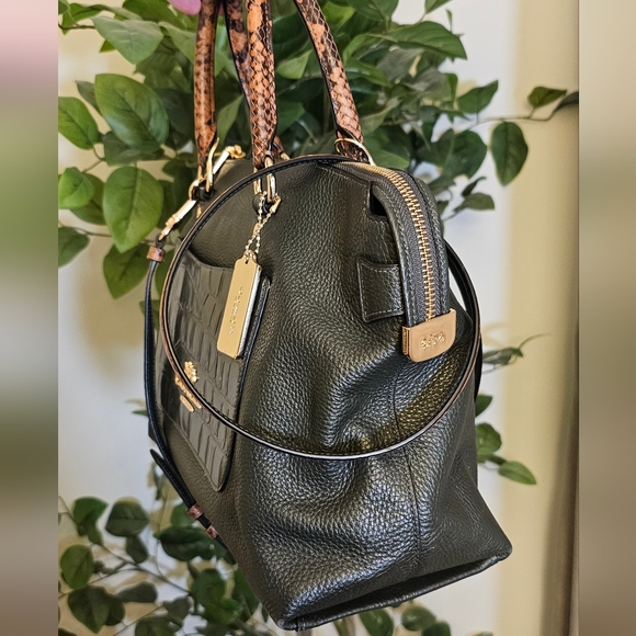 Coach Emma Green Leather Satchel with Crossbody Strap - Picture 6 of 8